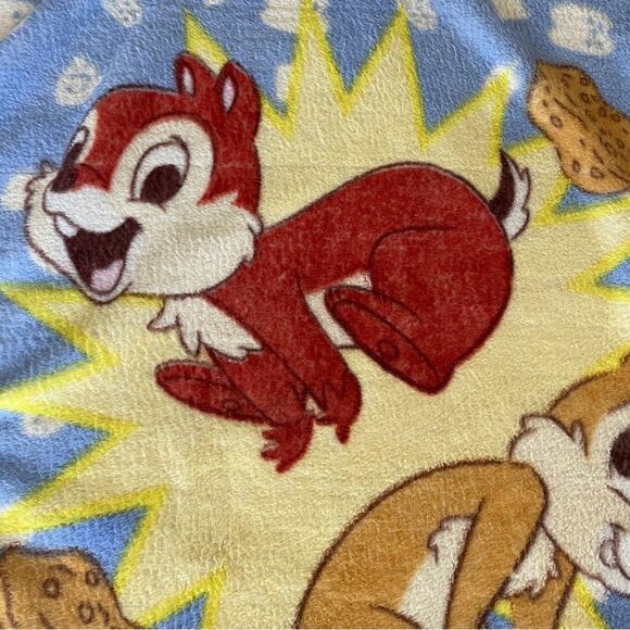Vintage Chip and Dale Disney Blue Throw Blanket Lap Cover Rare 38” x 58” - Picture 10 of 11